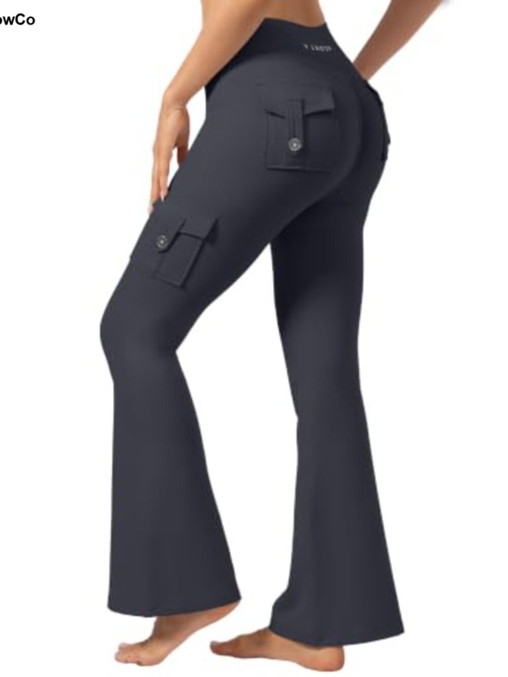 Flare Leggings With Pockets High Waisted No Front Seam Yoga Pants